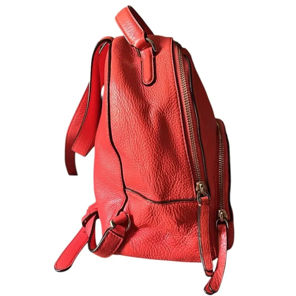Kate Spade Jackson Pebbled Leather Stoplight Red Medium Backpack